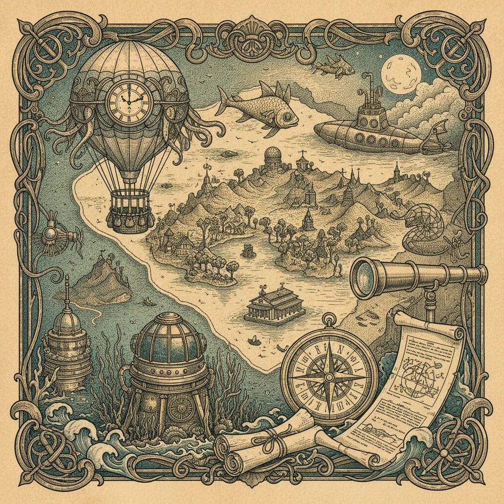 Detailed engraving of Silver Lake & Echo Park