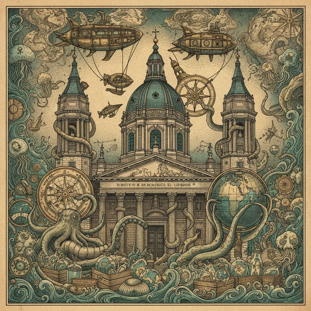 Detailed engraving of La Latina
