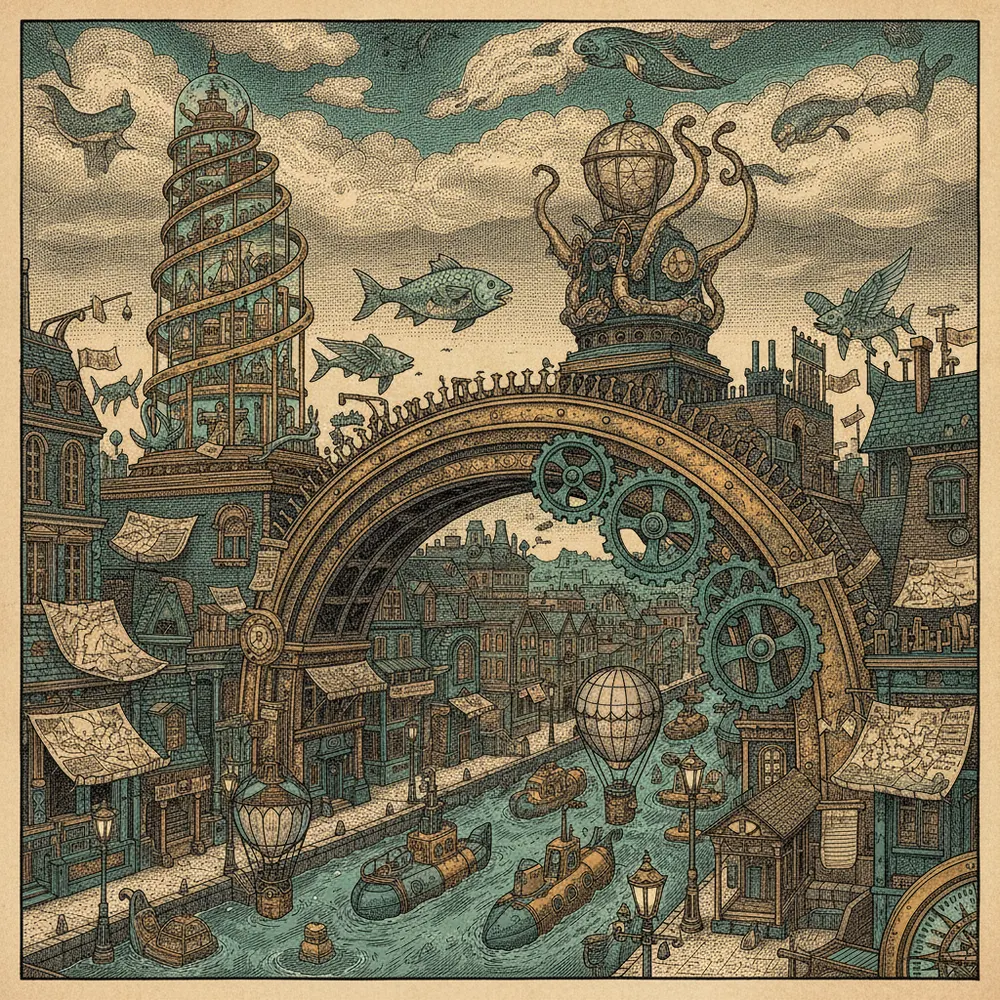 Detailed engraving of The Gulch