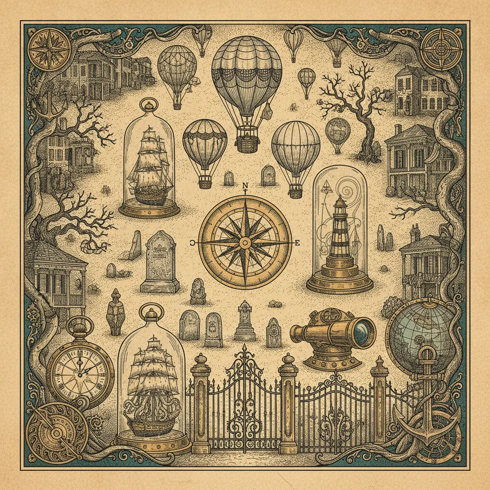 Detailed engraving of Garden District
