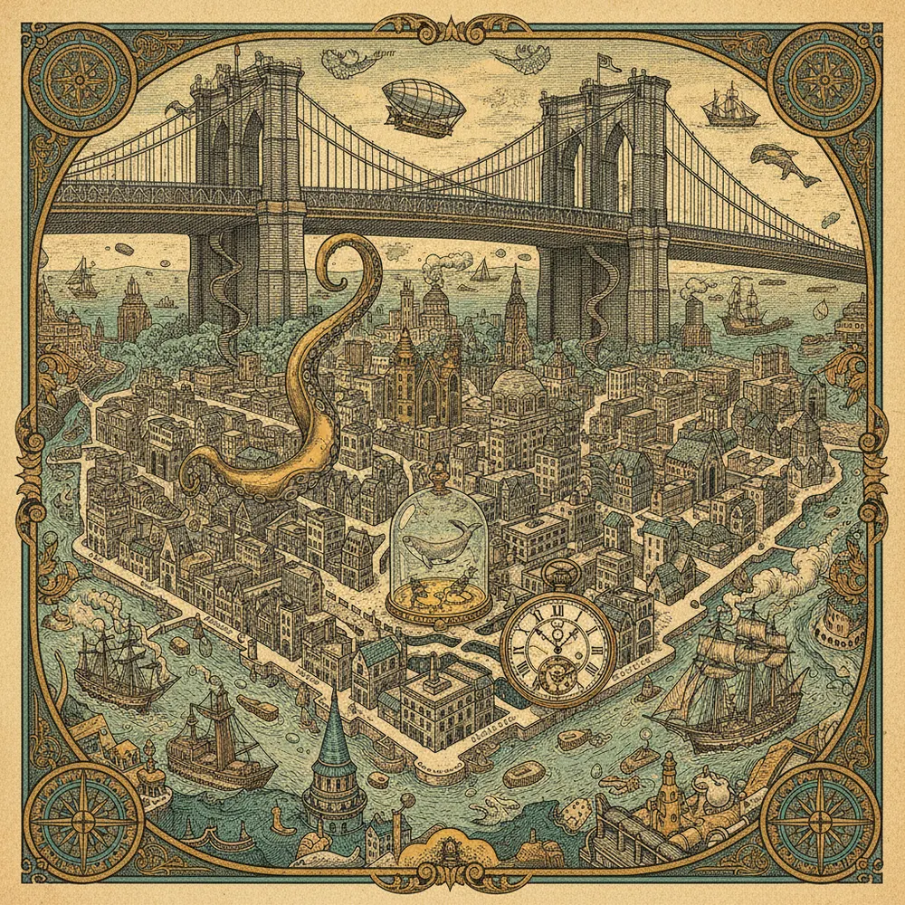Detailed engraving of Lower East Side & East Village