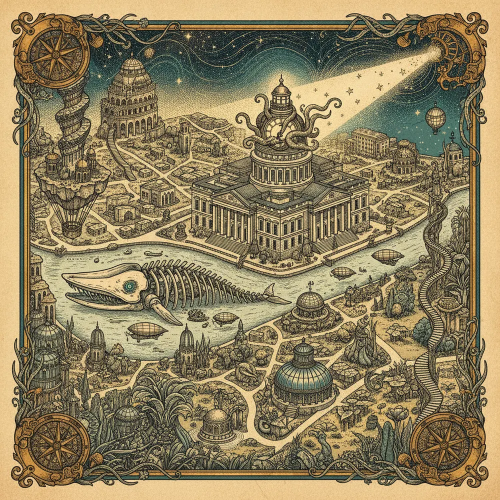 Detailed engraving of Upper West Side & Harlem