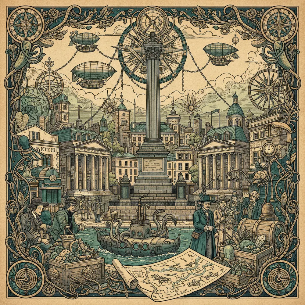Detailed engraving of Grainger Town