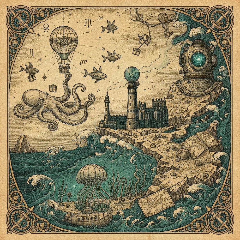 Detailed engraving of Tynemouth & the Coast