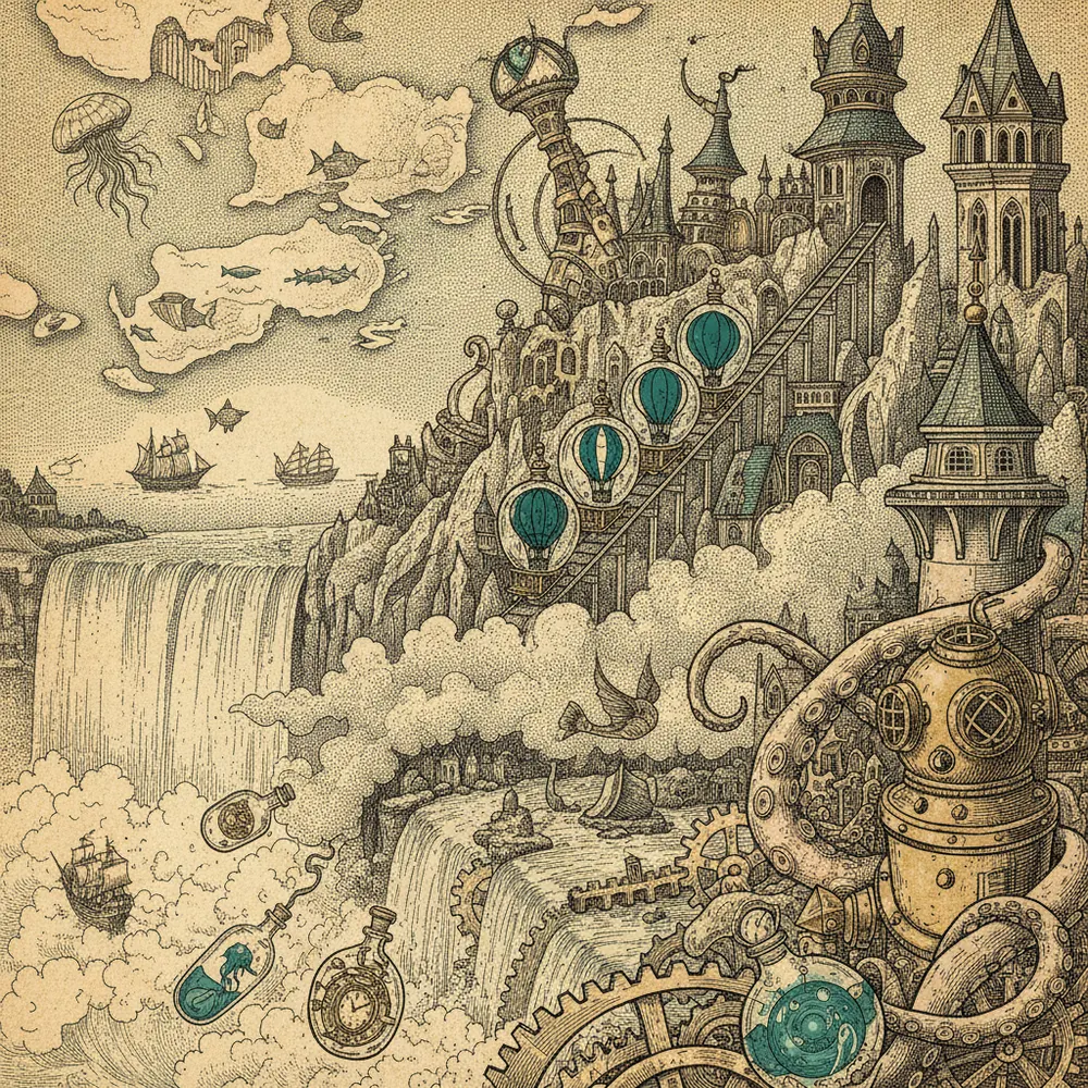 Detailed engraving of Clifton Hill