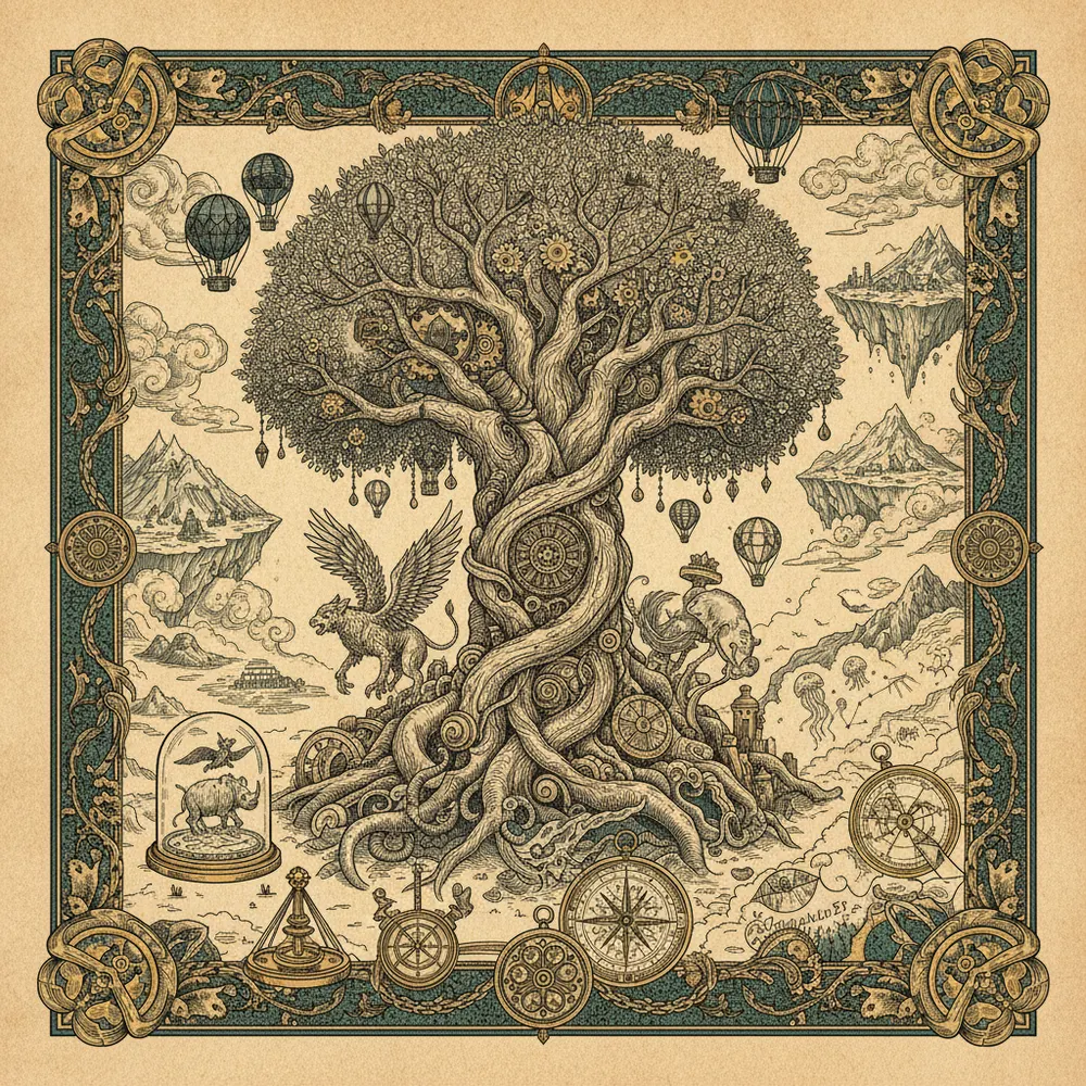Detailed engraving of Animal Kingdom