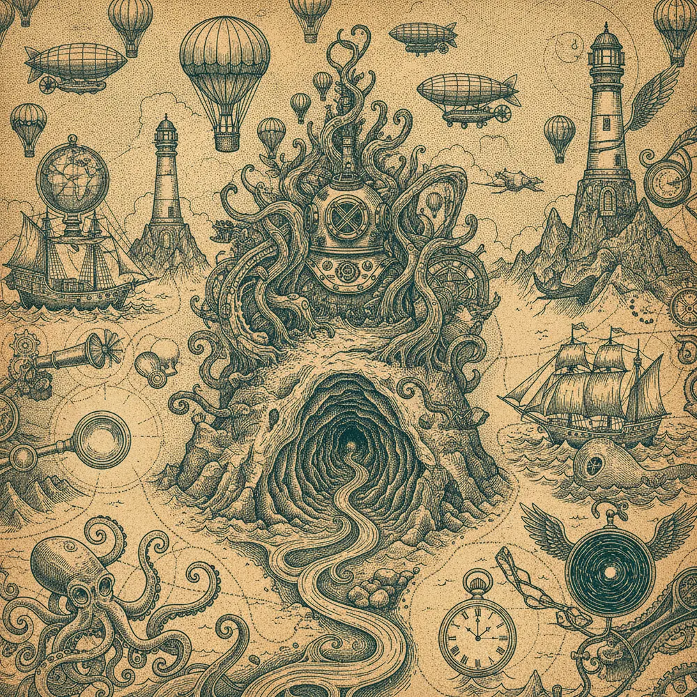 Detailed engraving of Sabang & Underground River