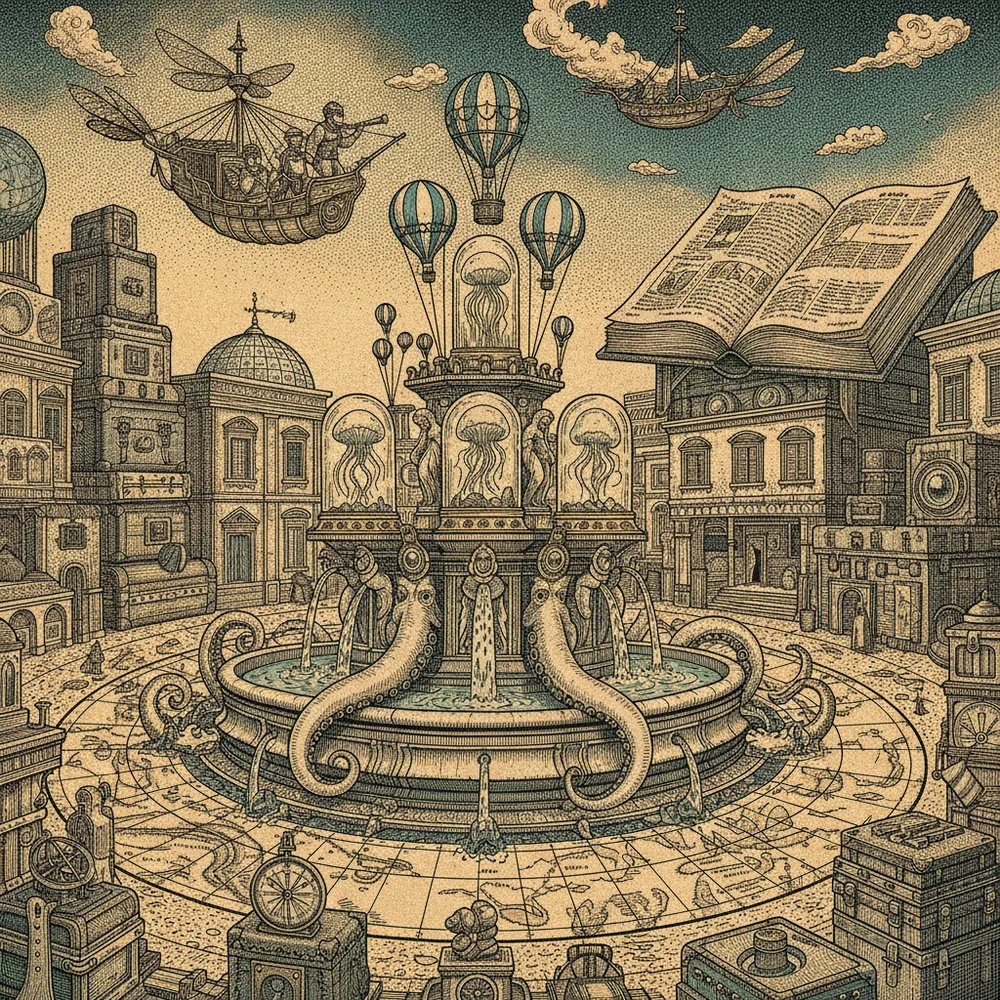 Detailed engraving of La Kalsa