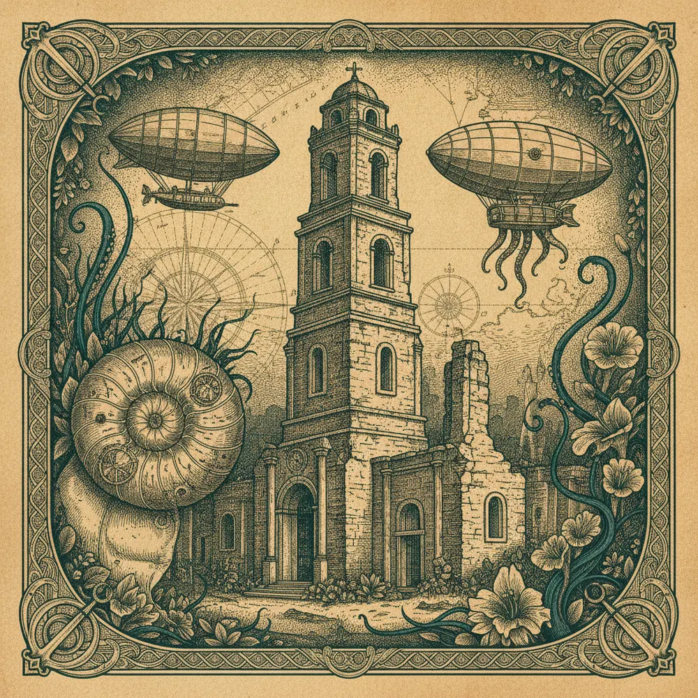 Detailed engraving of Panamá Viejo