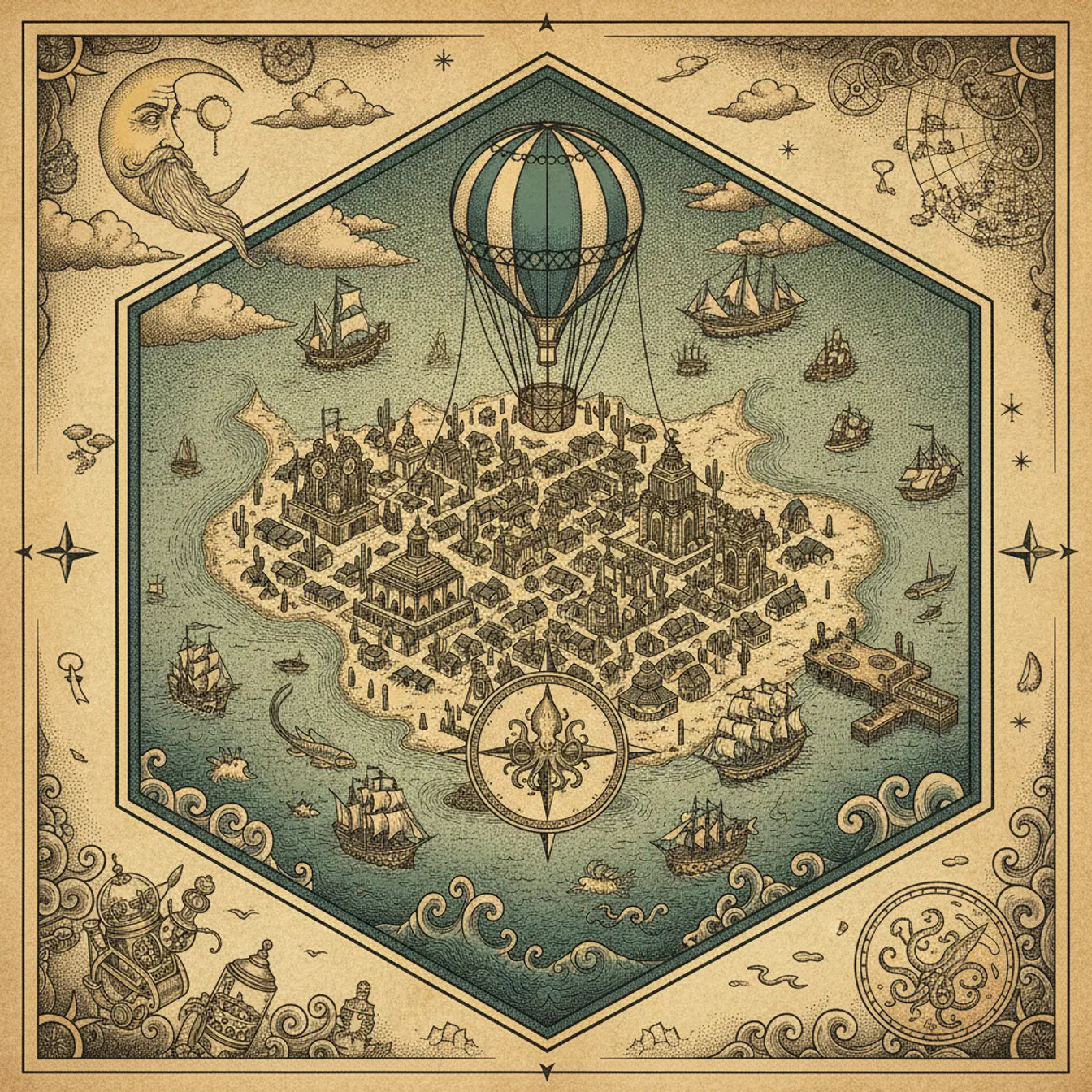 Hand-drawn tilted map of phoenix