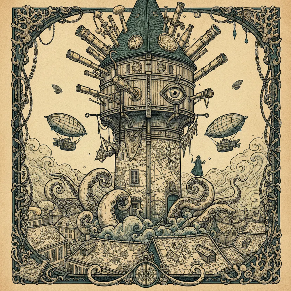 Detailed engraving of Vinohrady