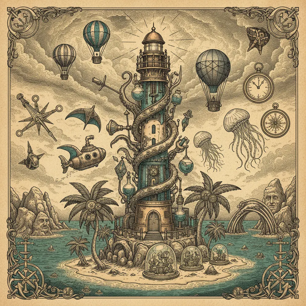 Detailed engraving of Saona Island