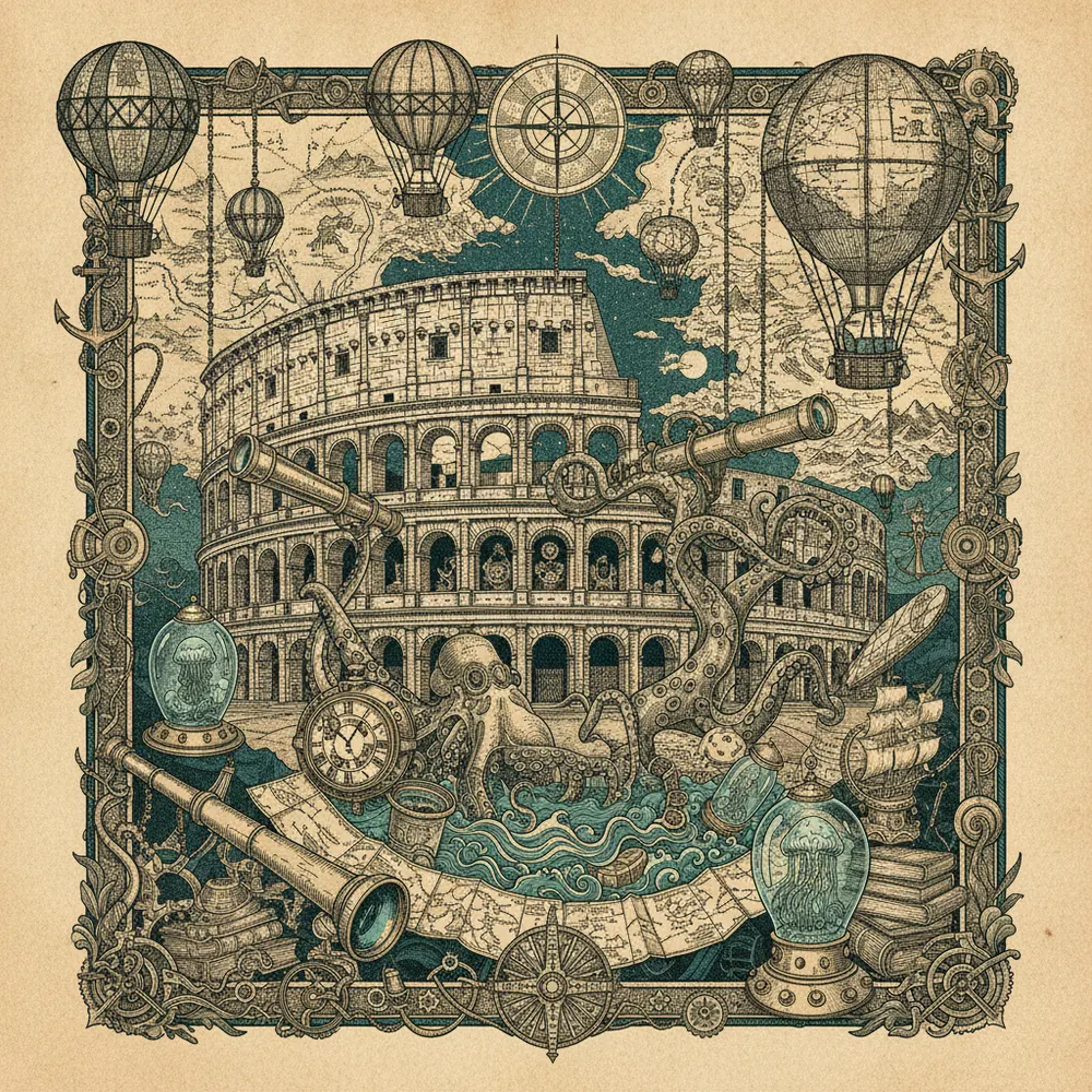 Detailed engraving of Ancient Rome