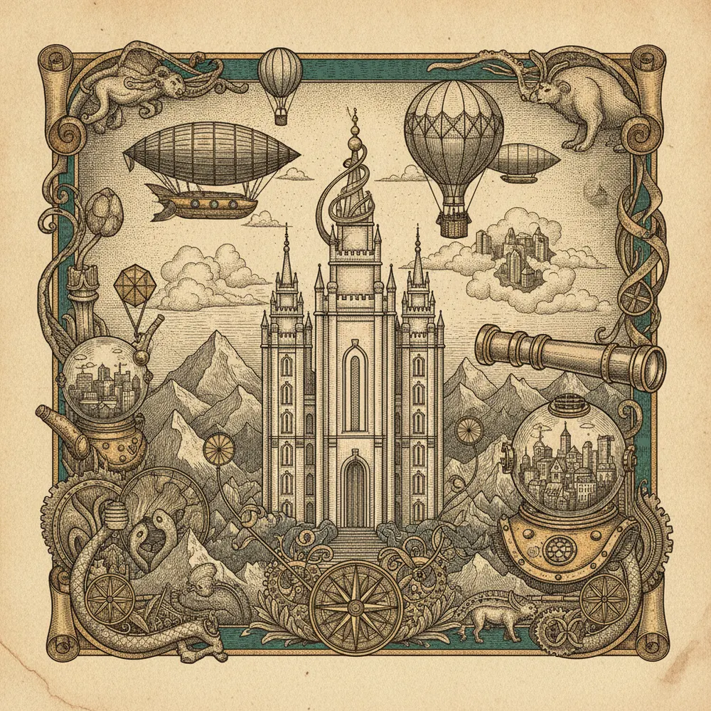 Detailed engraving of Wasatch Foothills