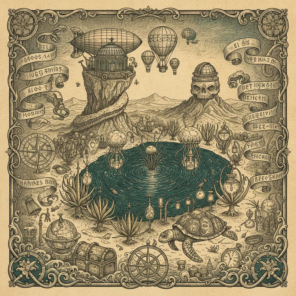 Detailed engraving of El Charco del Ingenio