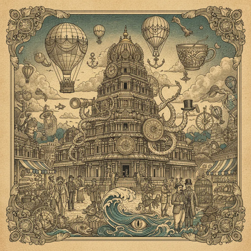 Detailed engraving of Little India