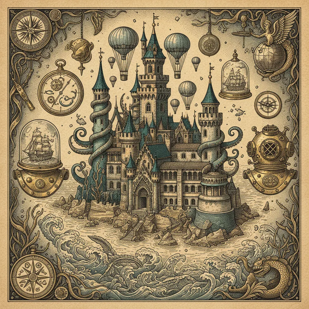 Detailed engraving of Atlantic Coast