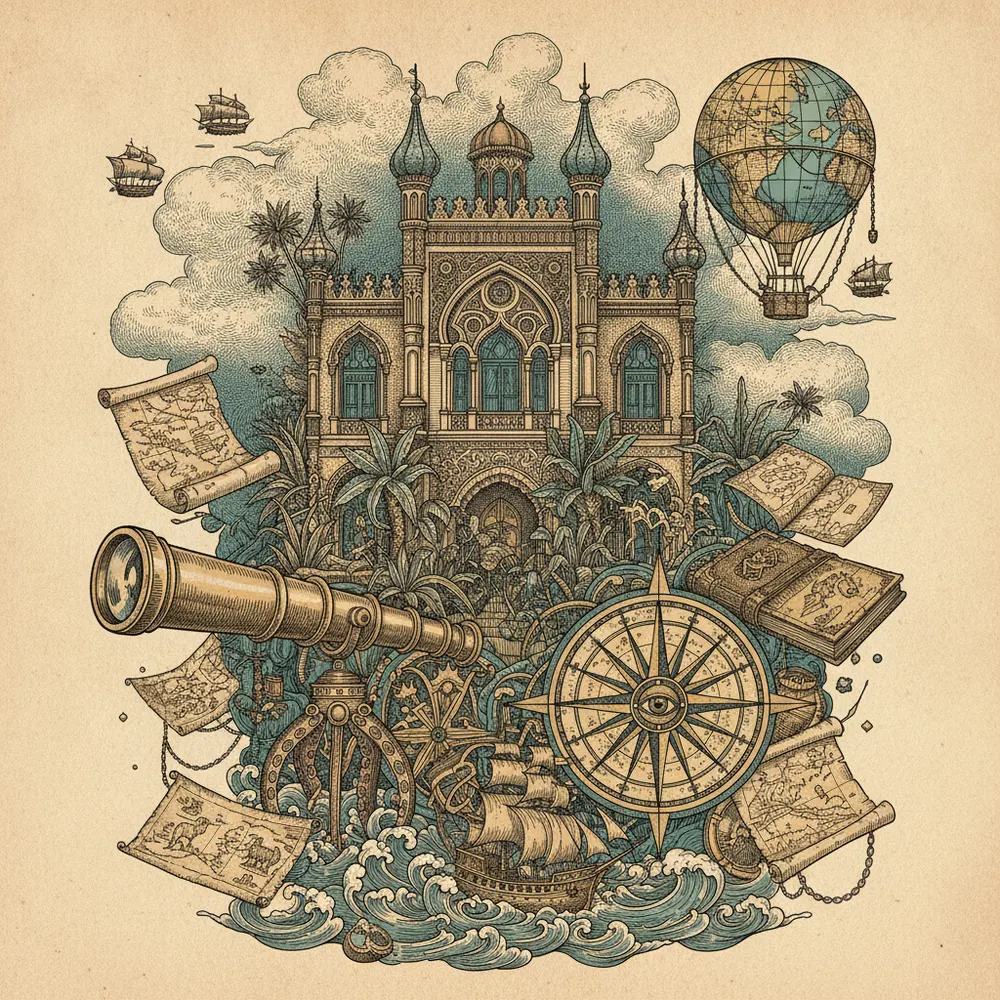 Detailed engraving of Monserrate
