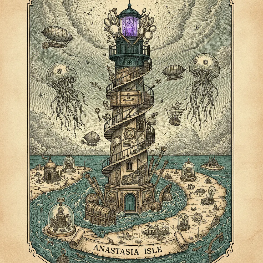 Detailed engraving of Anastasia Island