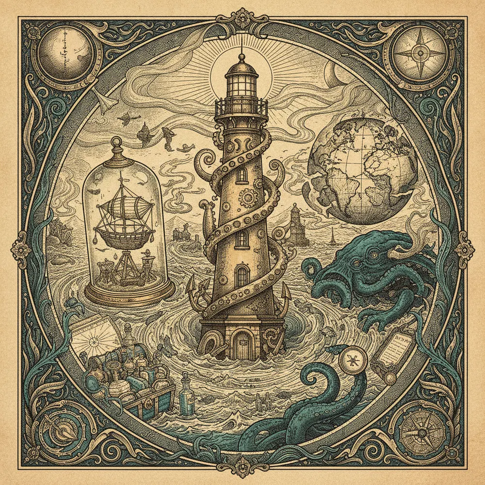 Detailed engraving of Vilano & North Beaches