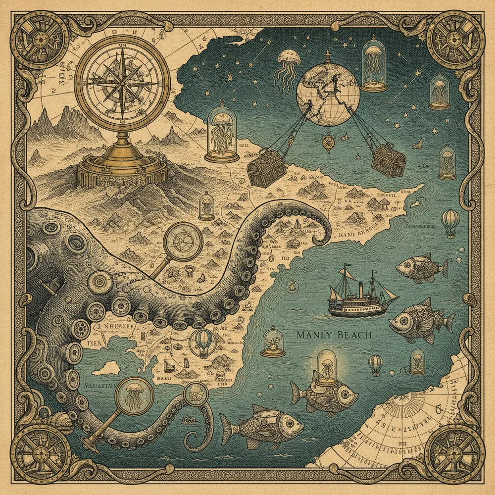 Detailed engraving of Northern Beaches