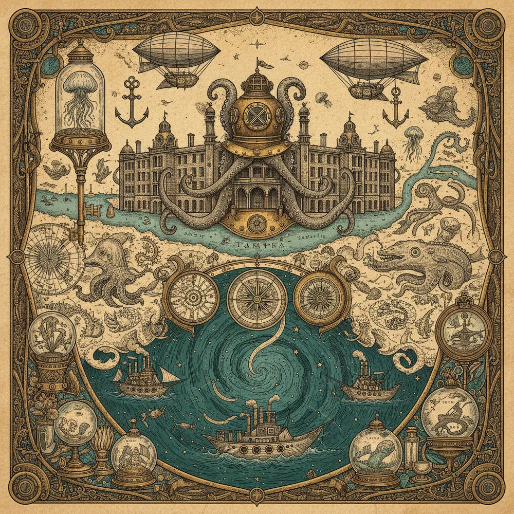 Detailed engraving of Downtown & Channelside
