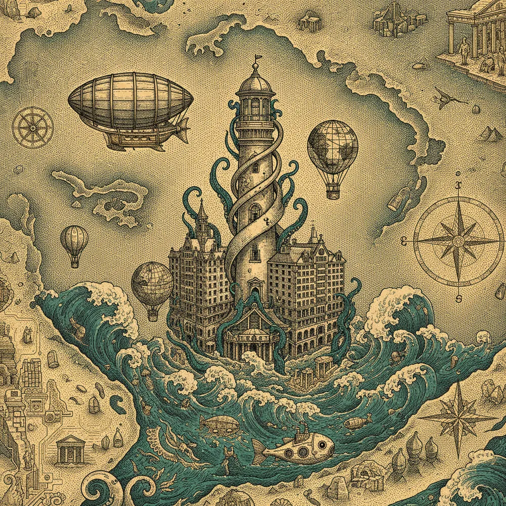 Detailed engraving of Gulf Beaches & St. Pete