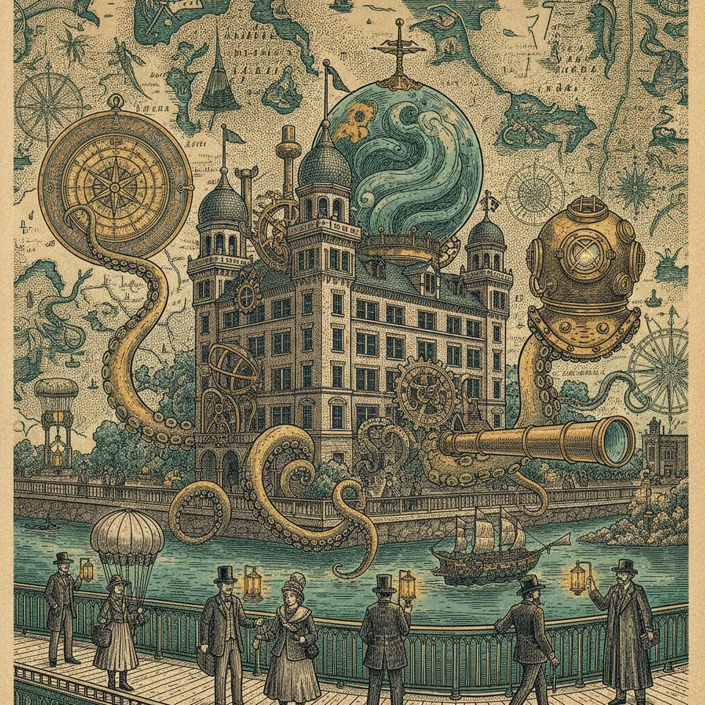 Detailed engraving of Riverwalk & Tampa Heights