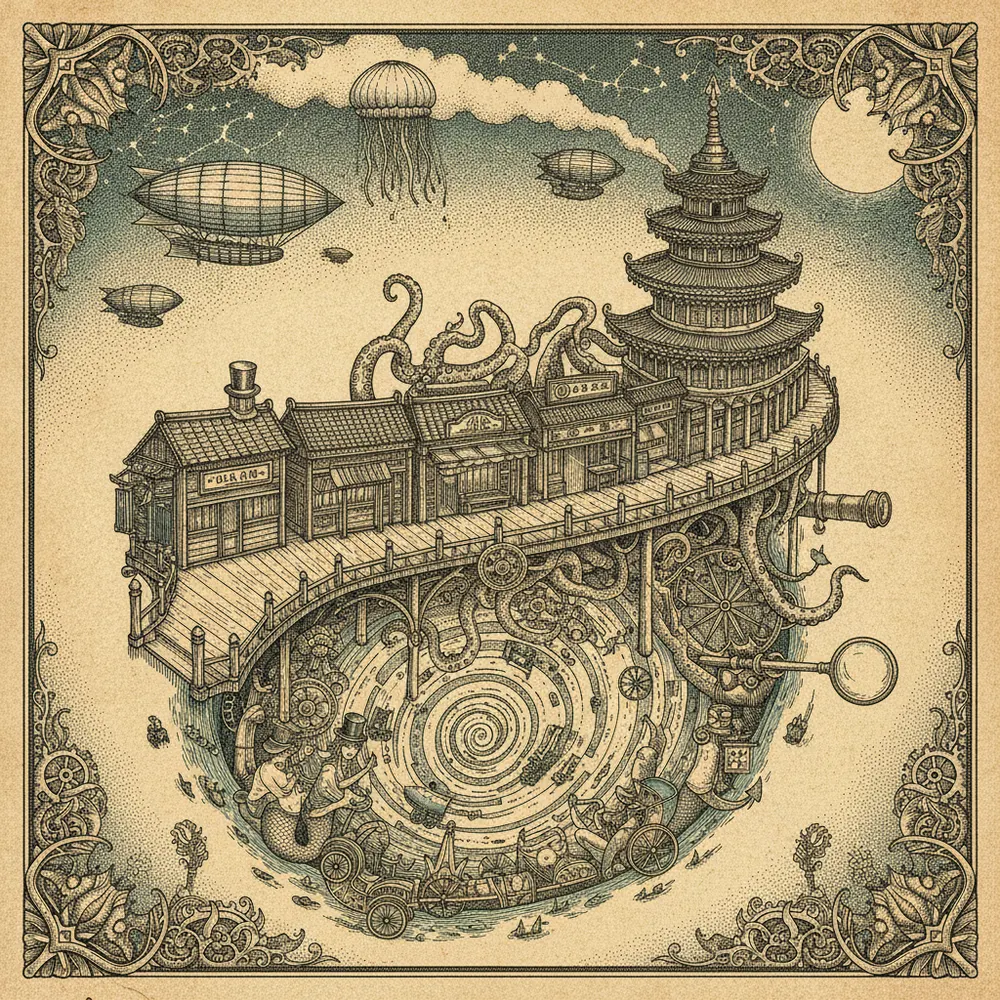 Detailed engraving of Yanaka & Nezu