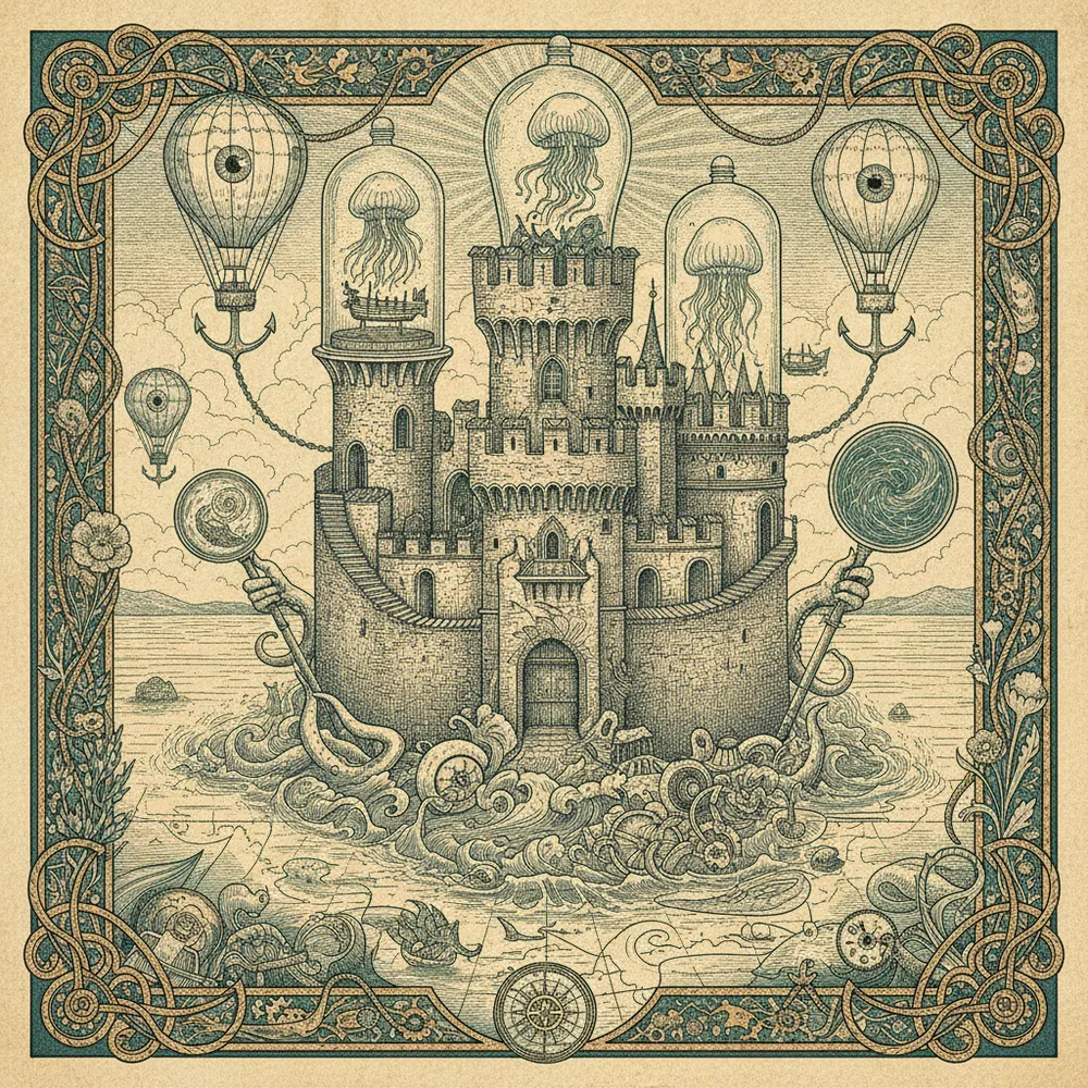 Detailed engraving of Lake Garda Shore