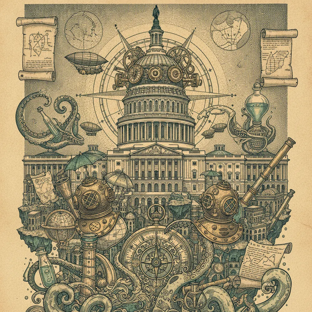 Detailed engraving of Capitol Hill